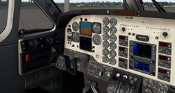 Default X-Plane 11 KingAir C90B cockpit. (Source: Laminar Research)