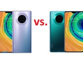 Das Huawei Mate 30 Pro (links) unterscheidet sich doch stark vom Mate 30 (rechts).