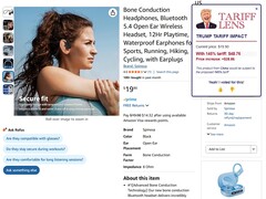 Tariff Lens Chrome Extension in action (Image Source: Self)
