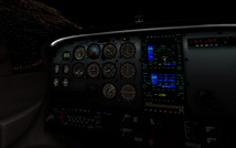Default X-Plane 11 Cessna 172SP cockpit at night. (Source: Laminar Research)